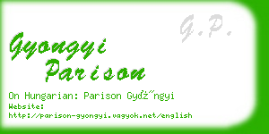 gyongyi parison business card